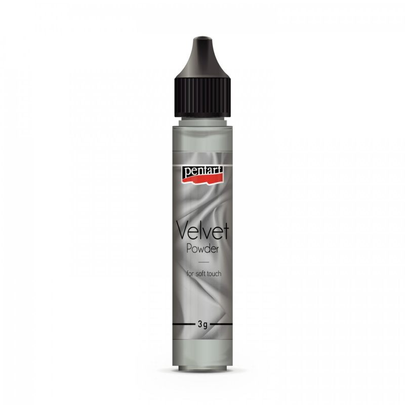 Sametový pudr je sametový pudr, který vytváří sametový povrch. Lze jej jednoduše "nafouknout" přes špičku na ještě mokrý povrch barvy nebo lepidla