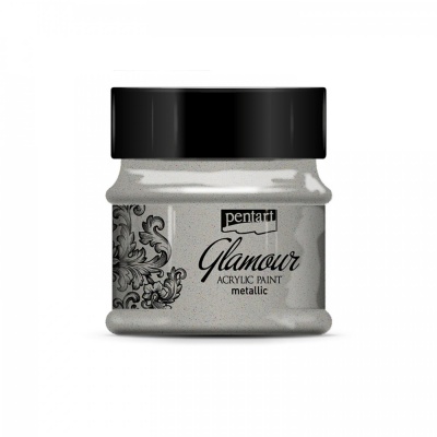 Akrylová barva, glamour, 50 ml, platinová