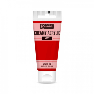 Akrylová barva krémová, matná, lipstic red, 60 ml