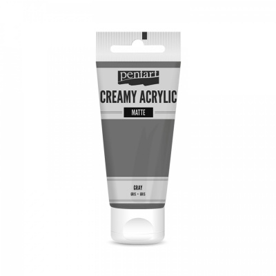 Akrylová barva, krémová, matná, šedá, 60 ml