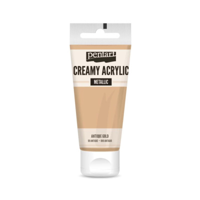 Akrylová barva krémová, metalická, starozlatá, 60 ml 