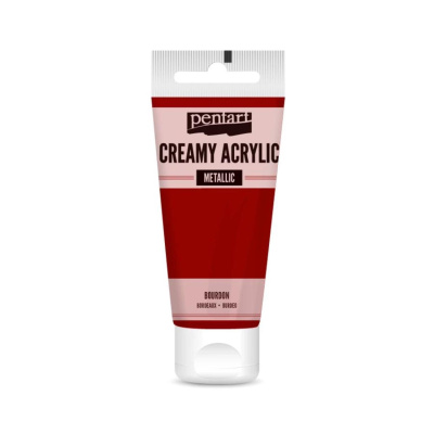 Akrylová barva krémová, metalická, vínová, 60 ml