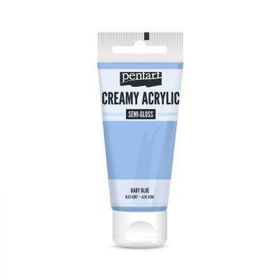 Akrylová barva krémová, pololesklá, dětská modř, 60 ml
