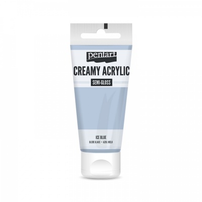 Akrylová barva krémová, pololesklá, ledově modrá, 60 ml