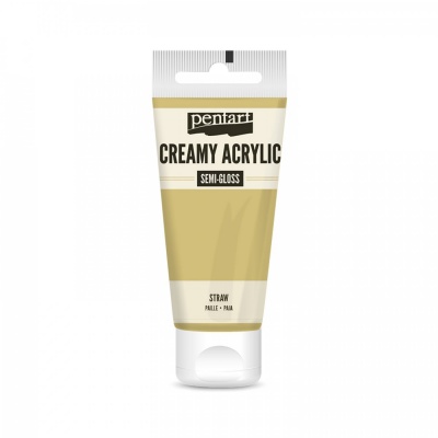 Akrylová barva krémová, pololesklá, slámová, 60 ml