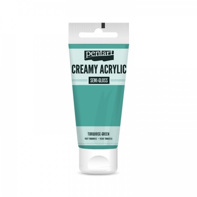 Akrylová barva krémová, pololesklá, tyrkysová, 60 ml