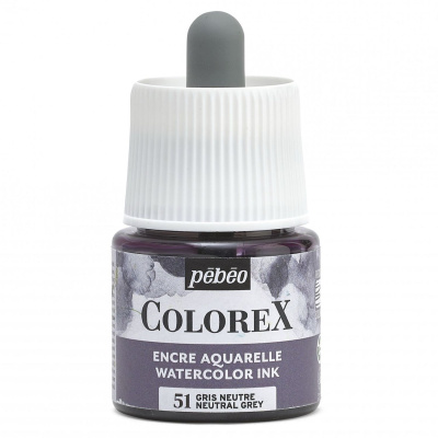 Akvarelový inkoust COLOREX, neutrální šedá 45 ml