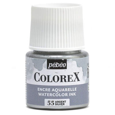 Akvarelový inkoust COLOREX, stříbrný 45 ml 