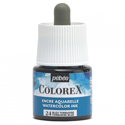 Akvarelový inkoust COLOREX, tyrkysově modrý 45 ml 