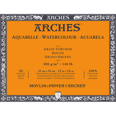 Arches skicák na akvarel, rough, 31 x 41 cm, 300 g, 20 listů