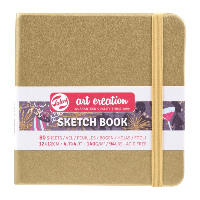 Art book, Art Creation, blok na skicovanie, 12 x 12 cm, zlatý 