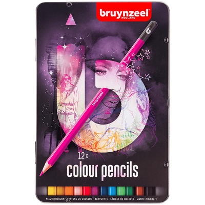 Bruynzeel, Pastelky barevné, sada 12 ks, světlá krabička