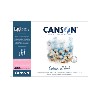CANSON Skicár Coton dArt akvarelový blok HP 300 g, 36 x 51 cm, 20 listov