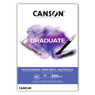 CANSON Skicár Graduate Mixed Media white A3, 200 g, 20 listov