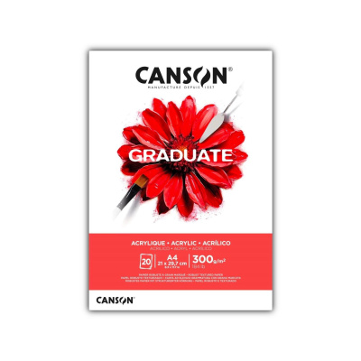 CANSON Skicár Graduate na akryl, A4, 300 g, 20 listov