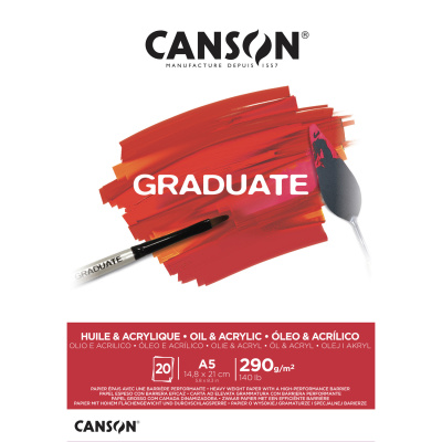 CANSON Skicák Graduate na olej a akryl, A5, 290 g, 20 listů