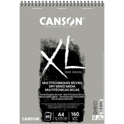 CANSON Skicař XL Dry Mixed Media Sand grain, A4, 160 g, 40 listů