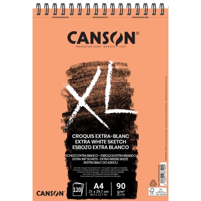 CANSON Skicař XL Sketch Extra blanc 90g/m2, 120 listů A4
