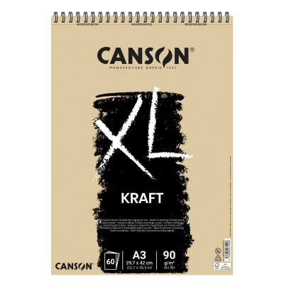 CANSON XL Kraft kroužková vazba, A3, hnědý skicář