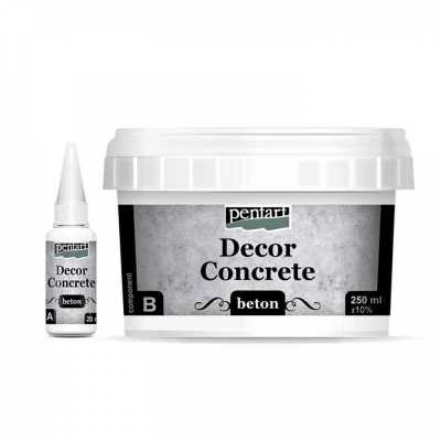 Decor beton, betonový prášek jemný, 250 ml + 20 ml