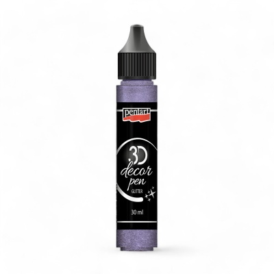 Dekorační 3D pero, 30 ml, Glitrové fialová