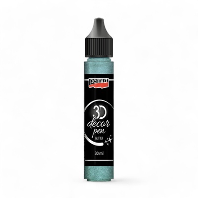 Dekorační 3D pero, 30 ml, Glitrové tyrkysová