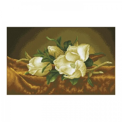 Diamond Dotz, Magnolia On Gold Velvet, 66 x 41 cm