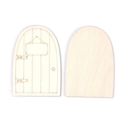 Dřevěné ozdoby, dveře, 9,9 x 6,8 cm, typ 3