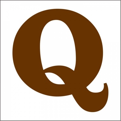 Dřevěné písmeno, 95 mm, Q