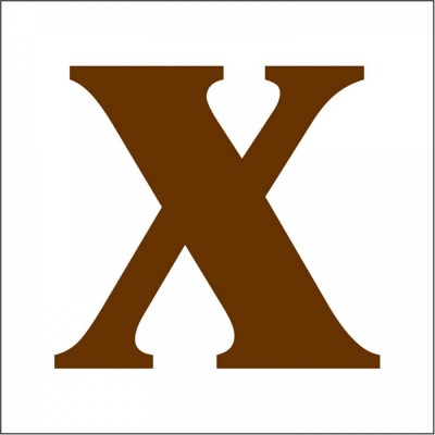 Dřevěné písmeno, 95 mm, X