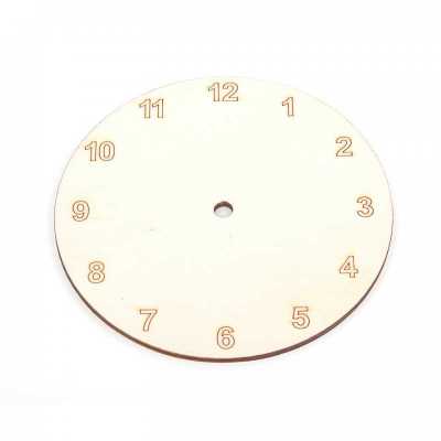 Dřevěný základ na hodiny, kruh, arabské číslice