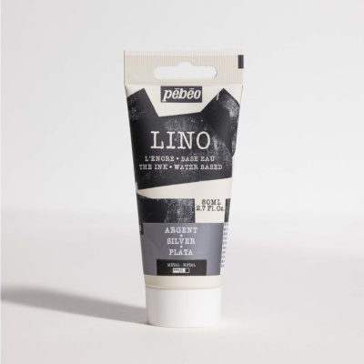 Linorytová barva PEBEO LINOCUT - stříbrná, 80 ml 