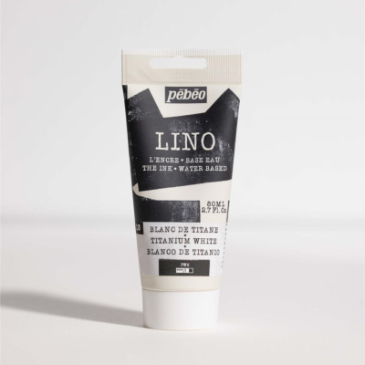Linorytová barva PEBEO LINOCUT - titanová bílá, 80 ml 