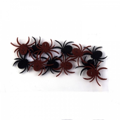 Filcová ozdoba, pavouci, 12 ks, průměr 4 cm