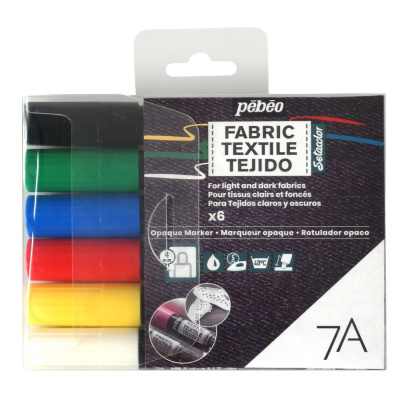 Textilní popisovač 7A sada 6 ks CC, 4 mm 