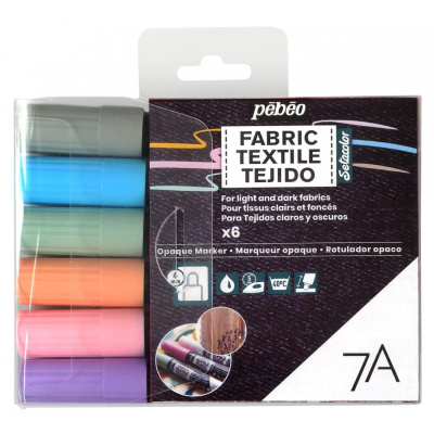 Popisovač na textil 7A sada 6 ks PC, 4 mm 