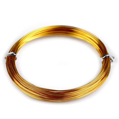 Hliníkový drát, 1 mm, zlatý lesklý, 10 m