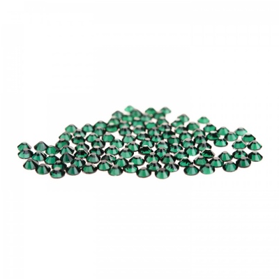 Hot fix, nažehlit. korálky, S16 emerald, 100 ks