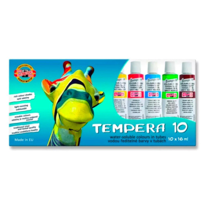 Temperové barvy, sada 10 x 16 ml