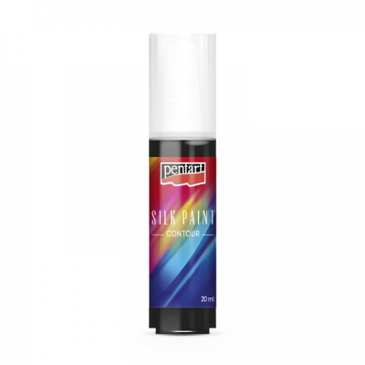 Kontura na hedvábí, 20 ml černá