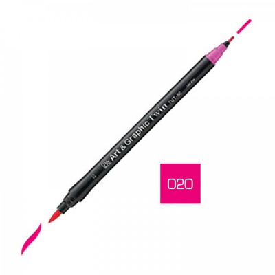 Kuretake, Art & Graphic Twin, 020 Pink