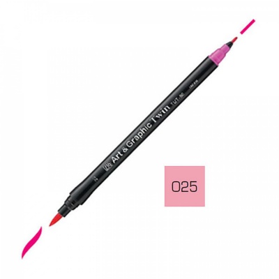 Kuretake, Art & Graphic Twin, 025 Light Carmine