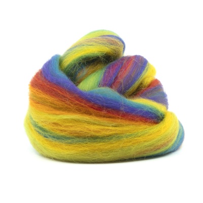 Plstící rouno, česané, 20 g, vícebarevné, Rainbow