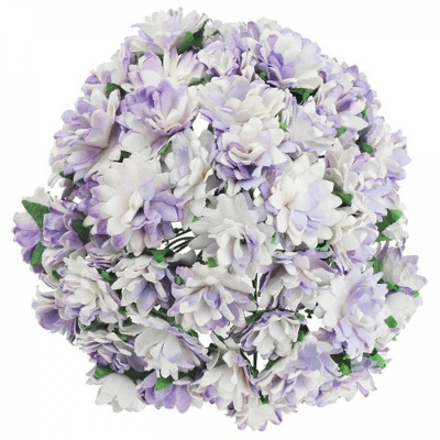 Papírový květ astra, 15 mm, dvojf. fialová 5 ks