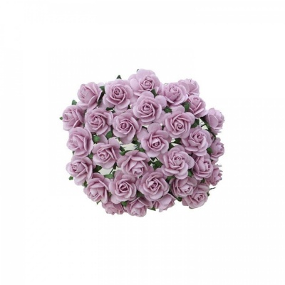 Papírový květ růže, 20 mm, fialová 10 ks