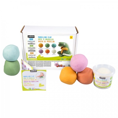 PEBEO BIO přírodní plastelína pro děti, 6 x 350 g, zářivé odstíny