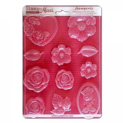 Plastová forma měkká Stamper, A4, Roses