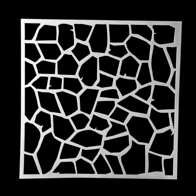 Plastová šablona, čtverec 13 x 13 cm, vzor srsti