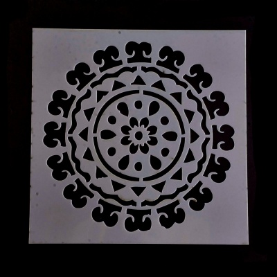 Plastová šablona, čtverec 15 x 15 cm, vzor 6