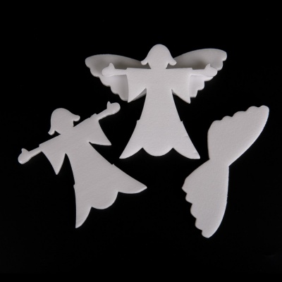 Polystyrénový anděl s křídly, 10 cm, 6 ks